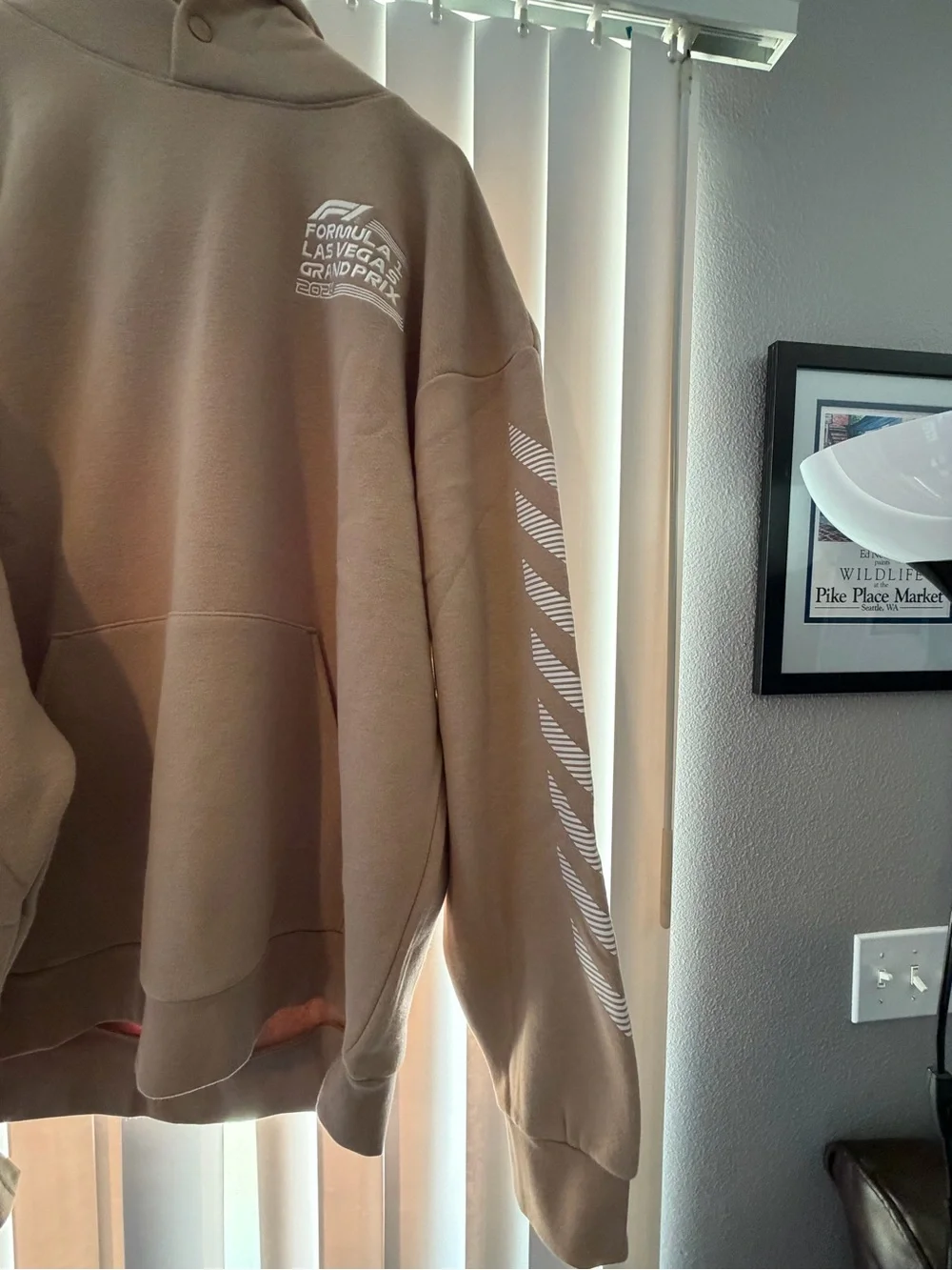 Formula 1 Las Vegas Grand Prix Beige Hooded Sweatshirt